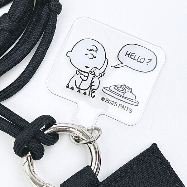 スヌーピー キーパスケース付きスマホショルダー (ブラック) トラベル SNOOPY