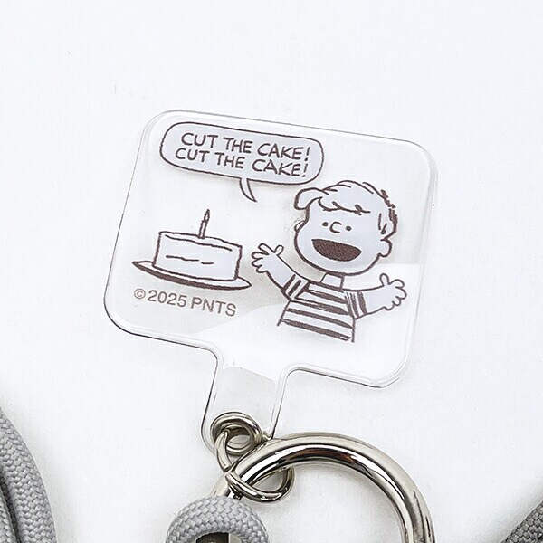 スヌーピー キーパスケース付きスマホショルダー (ライトグレー) トラベル SNOOPY