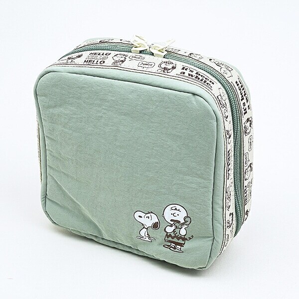 スヌーピー たっぷりトラベルポーチ グリーン SNOOPY