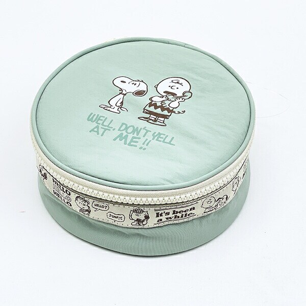 スヌーピー サークルコスメポーチ グリーン トラベル SNOOPY
