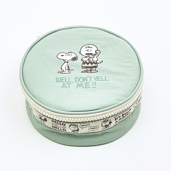 スヌーピー サークルコスメポーチ グリーン トラベル SNOOPY