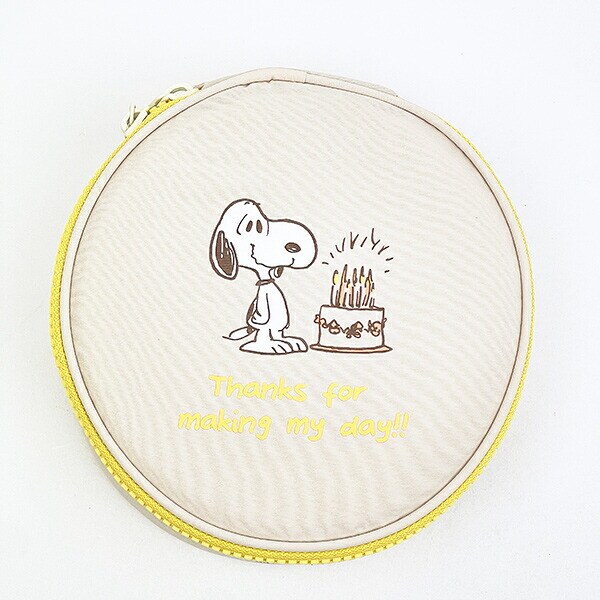 スヌーピー サークルコスメポーチ アイボリー トラベル SNOOPY