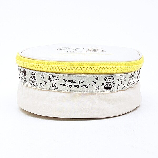 スヌーピー サークルコスメポーチ アイボリー トラベル SNOOPY