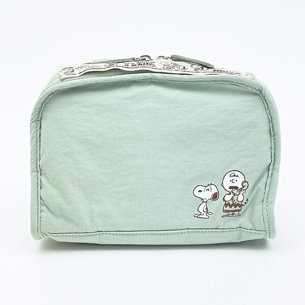 スヌーピー チャーリーブラウン 仕切りたくさんポーチ トラベル グリーン SNOOPY