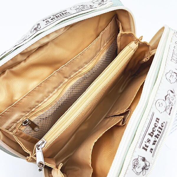 スヌーピー チャーリーブラウン 仕切りたくさんポーチ トラベル グリーン SNOOPY