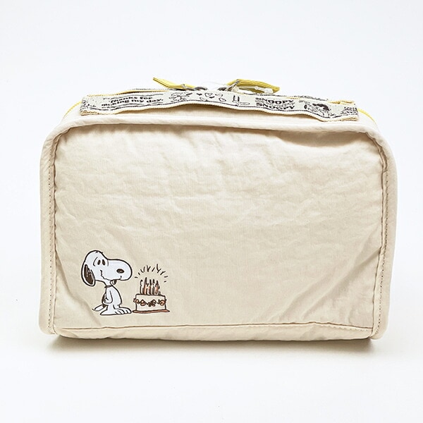 スヌーピー 仕切り沢山ポーチ トラベル アイボリー SNOOPY