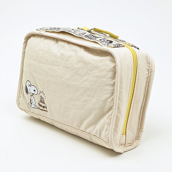 スヌーピー 仕切り沢山ポーチ トラベル アイボリー SNOOPY