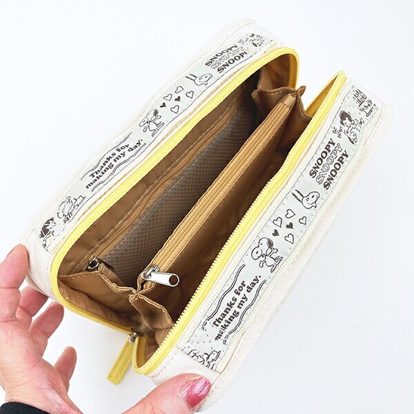 スヌーピー 仕切り沢山ポーチ トラベル アイボリー SNOOPY