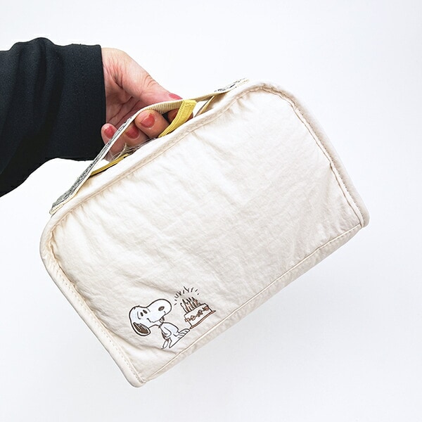 スヌーピー 仕切り沢山ポーチ トラベル アイボリー SNOOPY