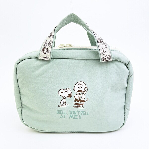 スヌーピー 2WAY吊下げポーチ トラベル グリーン SNOOPY