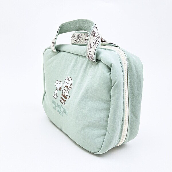スヌーピー 2WAY吊下げポーチ トラベル グリーン SNOOPY