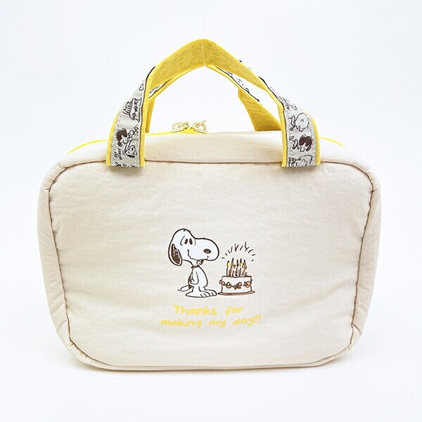 スヌーピー 2WAY吊下げポーチ トラベル アイボリー SNOOPY