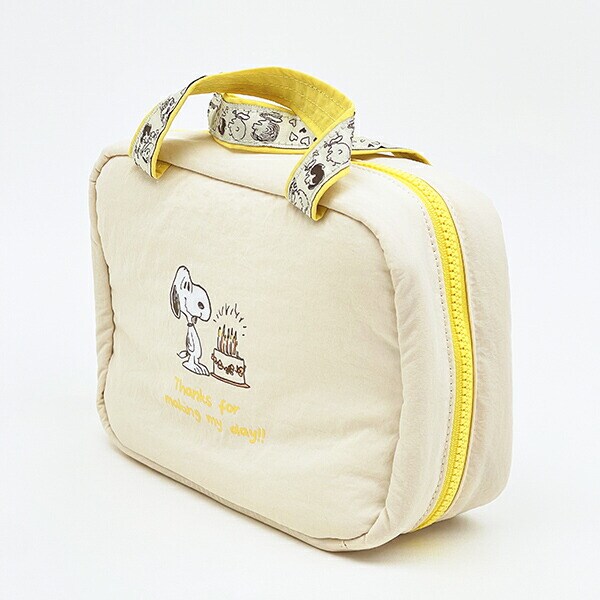 スヌーピー 2WAY吊下げポーチ トラベル アイボリー SNOOPY