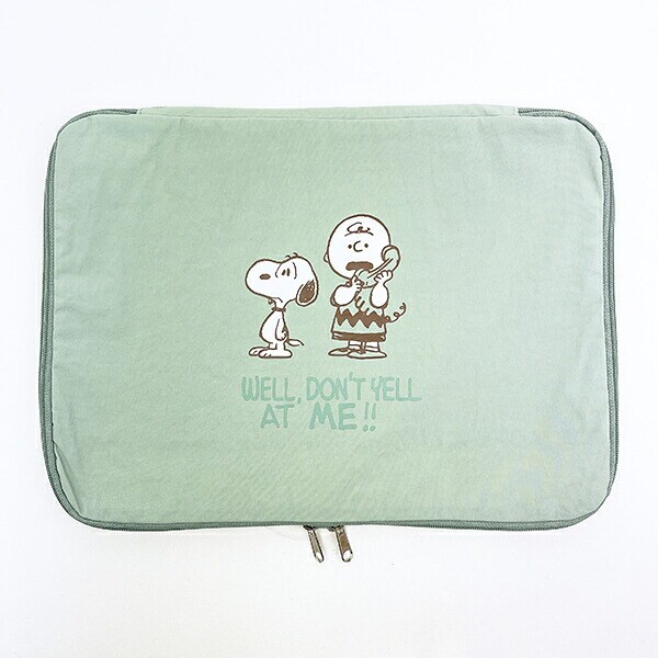 スヌーピー 圧縮トラベルポーチ グリーン SNOOPY