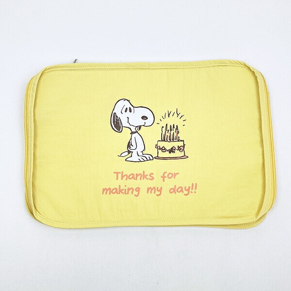 スヌーピー 収納ポーチ(M) イエロー トラベル SNOOPY