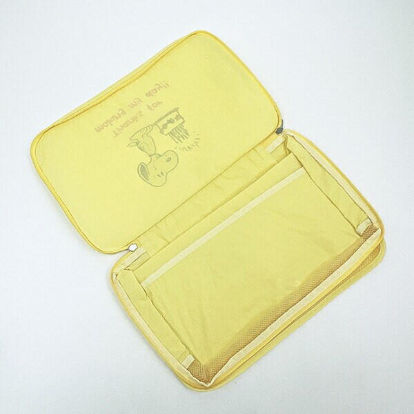 スヌーピー 収納ポーチ(M) イエロー トラベル SNOOPY