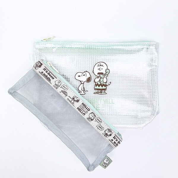 スヌーピー 洗面ポーチ 2Pセット グリーン 旅行 SNOOPY