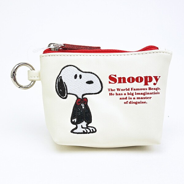 スヌーピー スヌーピー ミニ船形ポーチ アップリケ SNOOPY