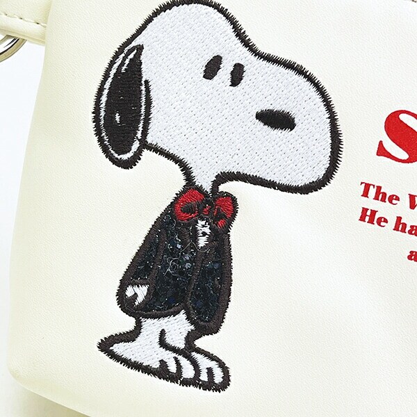 スヌーピー スヌーピー ミニ船形ポーチ アップリケ SNOOPY
