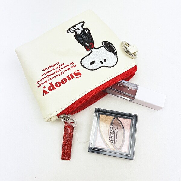 スヌーピー スヌーピー ミニ船形ポーチ アップリケ SNOOPY
