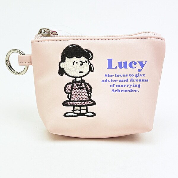 スヌーピー ルーシー ミニ船形ポーチ アップリケ SNOOPY
