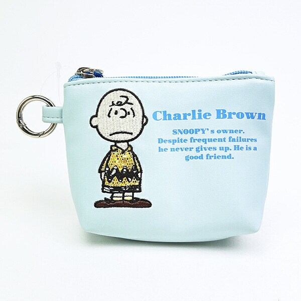 スヌーピー チャーリー・ブラウン ミニ船形ポーチ アップリケ SNOOPY