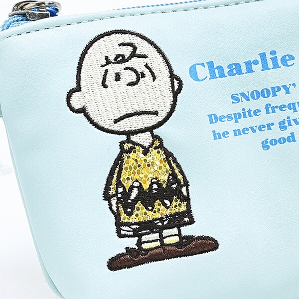 スヌーピー チャーリー・ブラウン ミニ船形ポーチ アップリケ SNOOPY