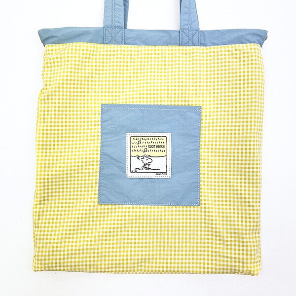 スヌーピー ウッドストック チェックリバーシブルナップザック ブルー リュック SNOOPY