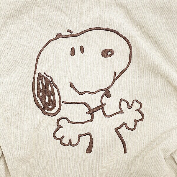 スヌーピー チェックリバーシブルポーチ ベージュ SNOOPY
