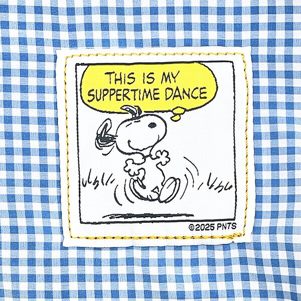 スヌーピー チェックリバーシブルポーチ ベージュ SNOOPY