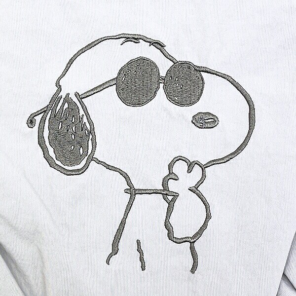 スヌーピー ジョークール チェックリバーシブルポーチ グレー SNOOPY