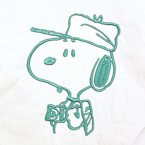 スヌーピー チェックリバーシブルポーチ アイボリー SNOOPY