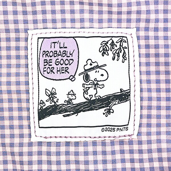 スヌーピー チェックリバーシブルポーチ アイボリー SNOOPY