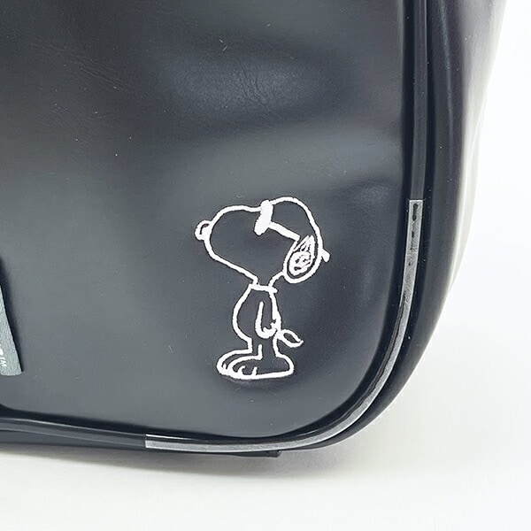 スヌーピー ショルダーボストンバッグ ブラック 刺繍ワンポイント SNOOPY