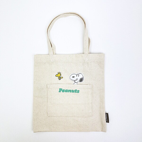 スヌーピー ウッドストック&スヌーピー ふっくらアップリケミニトートバッグ SNOOPY