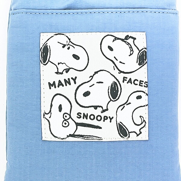 スヌーピー リップストップ フラットスマホショルダーバッグ ブルー SNOOPY