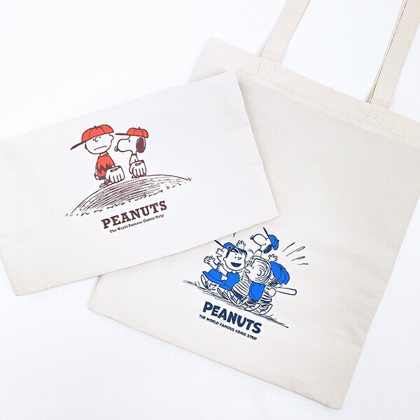 スヌーピー トートバッグ ベースボール レッド SNOOPY