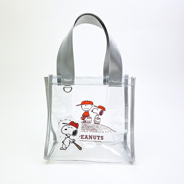 スヌーピー クリアトートバッグ レッド ベースボール SNOOPY