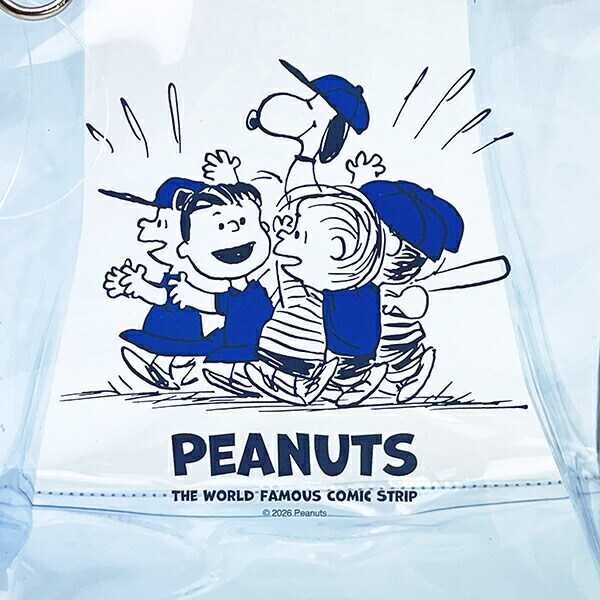 スヌーピー クリアトートバッグ ブルー ベースボール SNOOPY