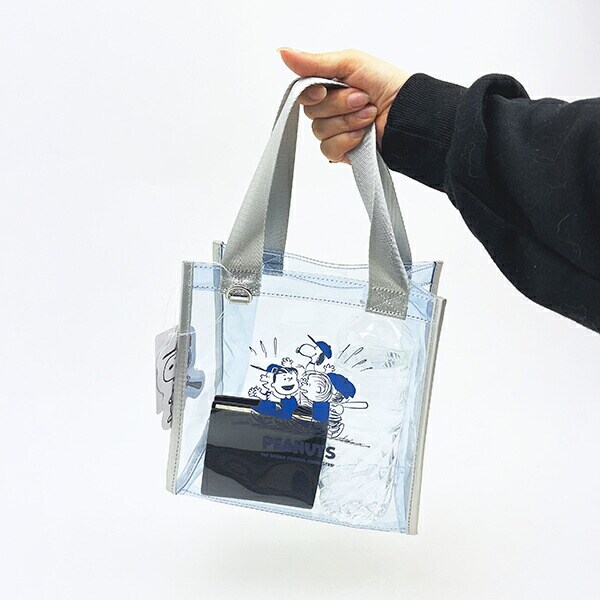 スヌーピー クリアトートバッグ ブルー ベースボール SNOOPY