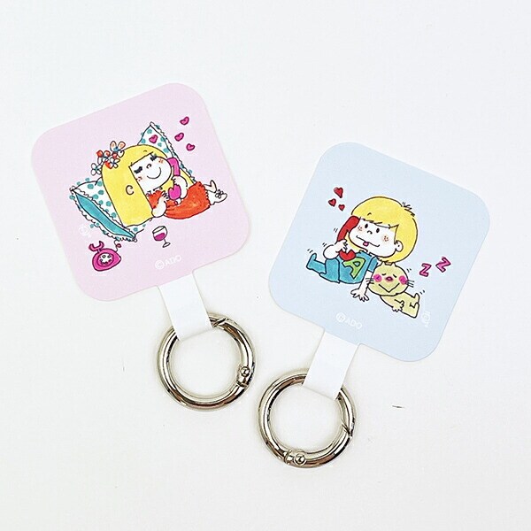 水森亜土 マルチリングプラス ブルー スマホ用品