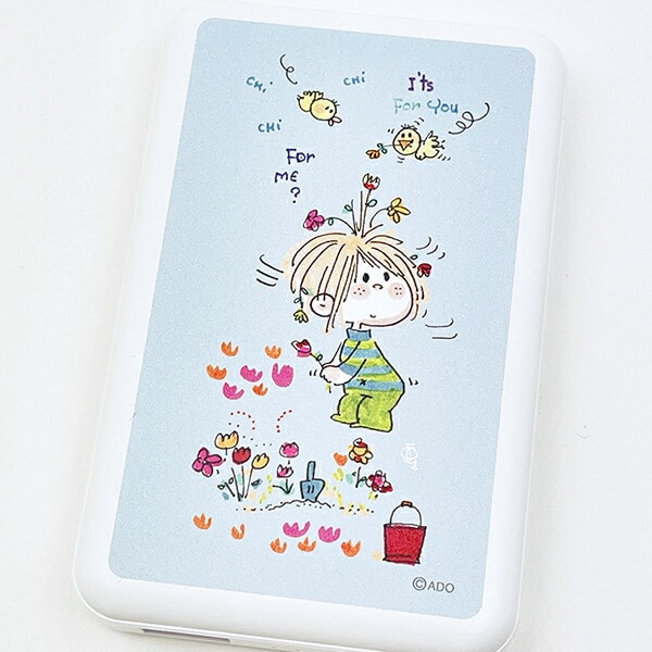 水森亜土 MagSafe対応ワイアレスリチウム充電器（5000mAh） ブルー モバイルバッテリー スマホ用品