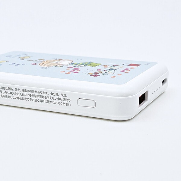 水森亜土 MagSafe対応ワイアレスリチウム充電器（5000mAh） ブルー モバイルバッテリー スマホ用品