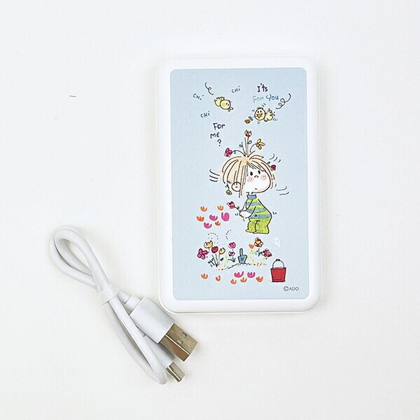 水森亜土 MagSafe対応ワイアレスリチウム充電器（5000mAh） ブルー モバイルバッテリー スマホ用品