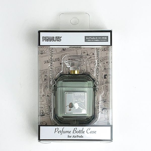 peanuts ジョークール airpodsパフェームボトルケース ケース グレー グッズ