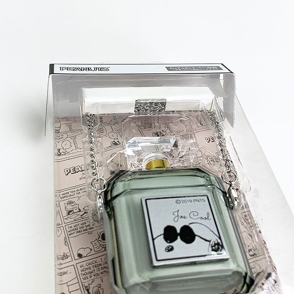 peanuts ジョークール airpodsパフェームボトルケース ケース グレー グッズ