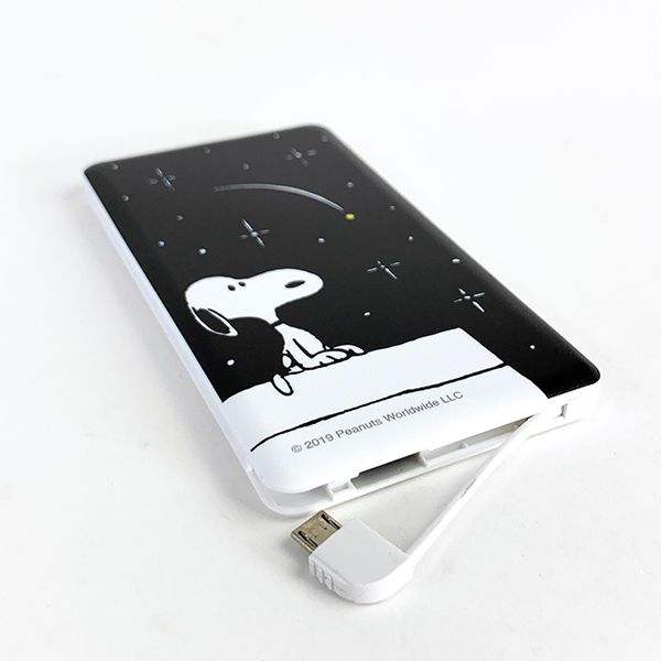 peanuts スヌーピー ピーナッツ　リチウム充電器 モバイルバッテリー ブラック