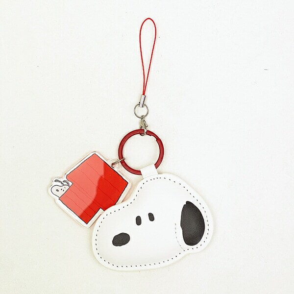 スヌーピー ドッグハウス PUレザーストラップ キーホルダー スマホ SNOOPY
