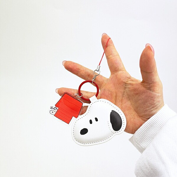スヌーピー ドッグハウス PUレザーストラップ キーホルダー スマホ SNOOPY