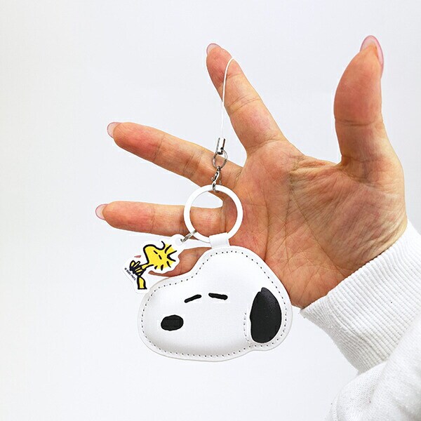 スヌーピー ウッドストック PUレザーストラップ キーホルダー スマホ SNOOPY